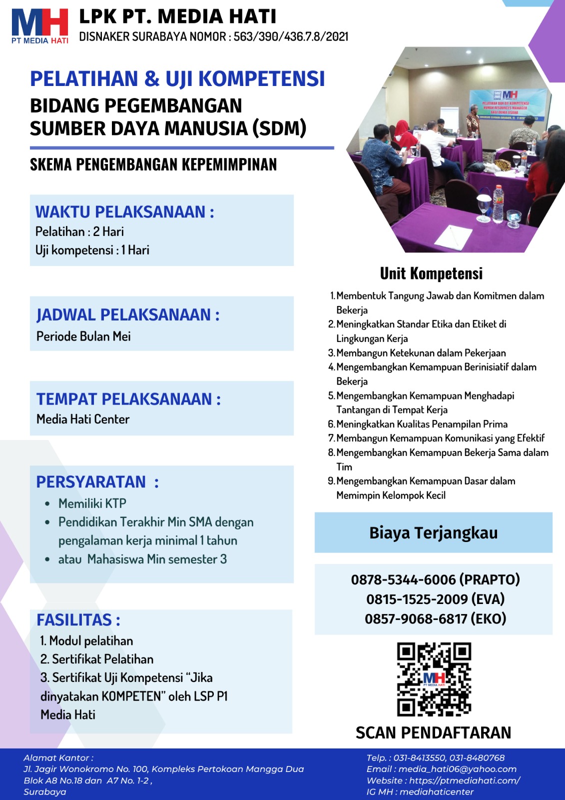 Info Pelatihan dan Uji Kompetensi Periode Bulan Mei 2024.